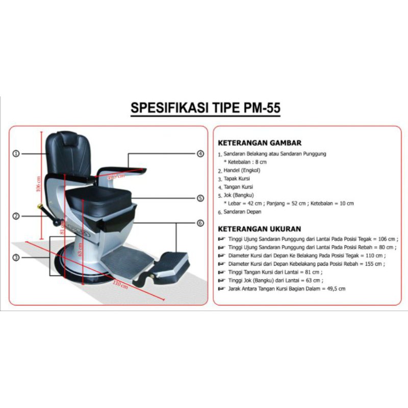 Kursi Barbershop / Kursi pangkas + Palet