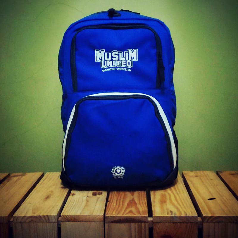 Tas Punggung Distro Muslim Tsiyaby - Bagpack Muslim United Biru
