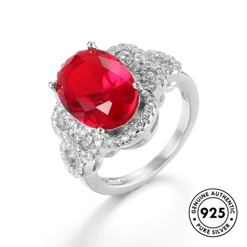 Cincin Sterling Silver 925 Dengan Batu Permata Warna-Warni Mewah Untuk Wanita