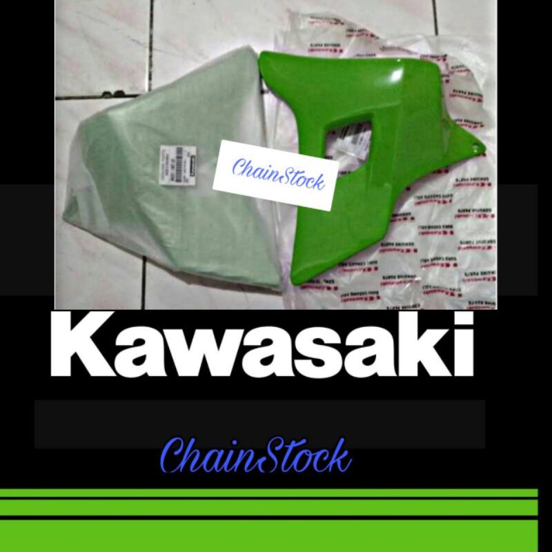 KAWASAKI NINJA 150 R OLD SATU SET KANAN KIRI COVER SIDE RADIATOR  HIJAU 36001-1586-3X 36001-1587-3X