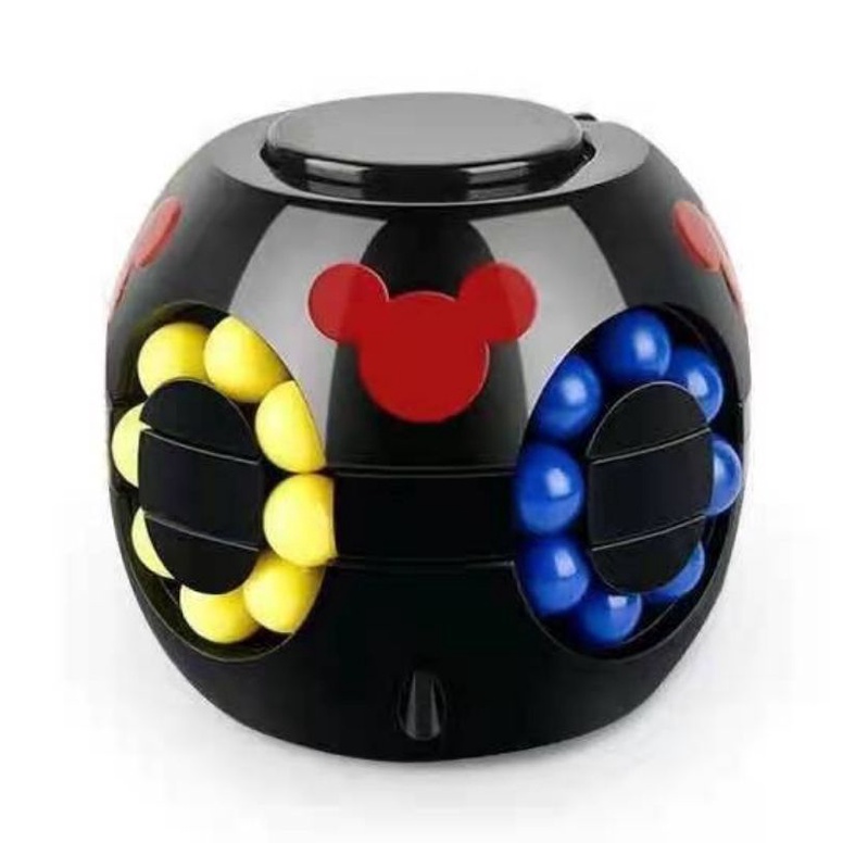 Mainan anak spinner bulat 3 warna / Cube Spinner Magic Bean - Premium Rubik