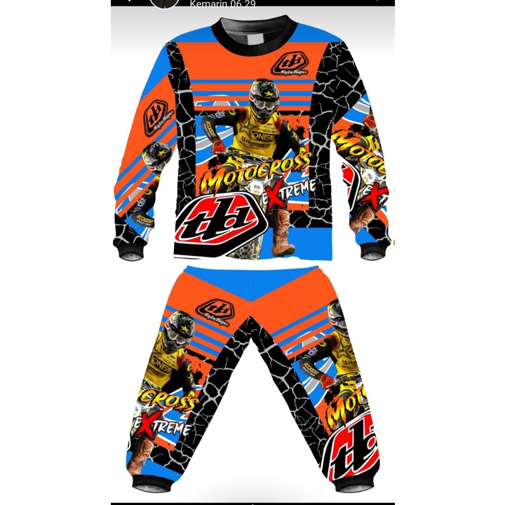 baju balap cross downhill/setelan cross racing hill/baju trail anak/setelan cross murah size 4-20