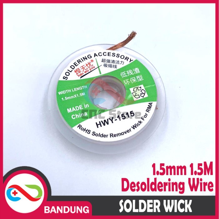 SOLDER WICK 1.5mm DESOLDERING WIRE PEMBERSIH TIMAH SOLDER 1.5mm 1.5M