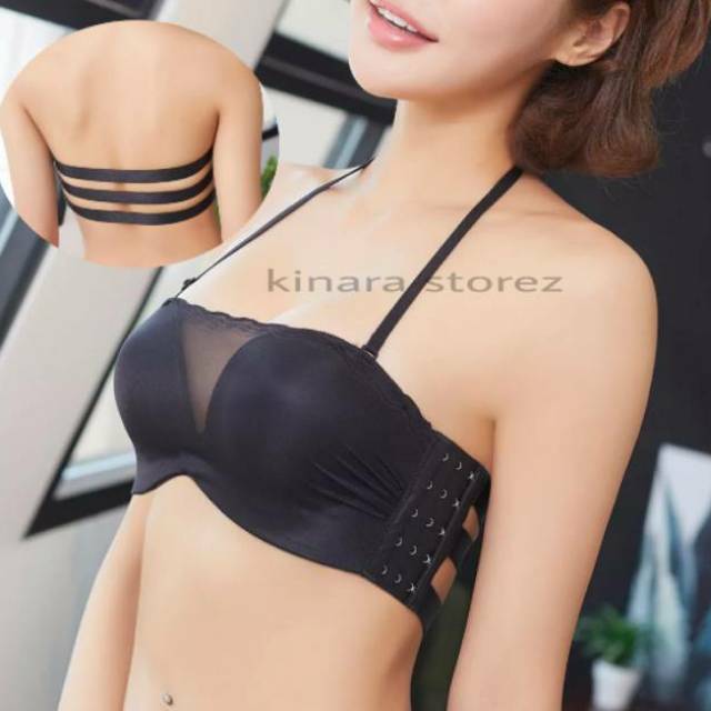 Kinarastorez - Bra push up kemben sexy halter BH lace seamless strapless