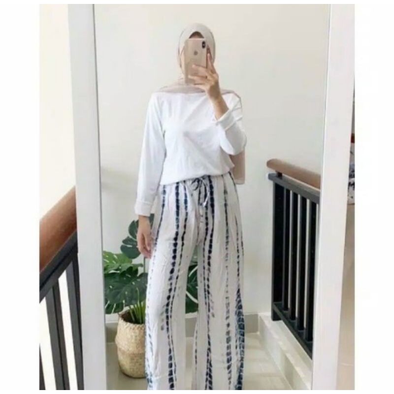 Celana Kulot Motif Lilit Bali. Fit XXL.