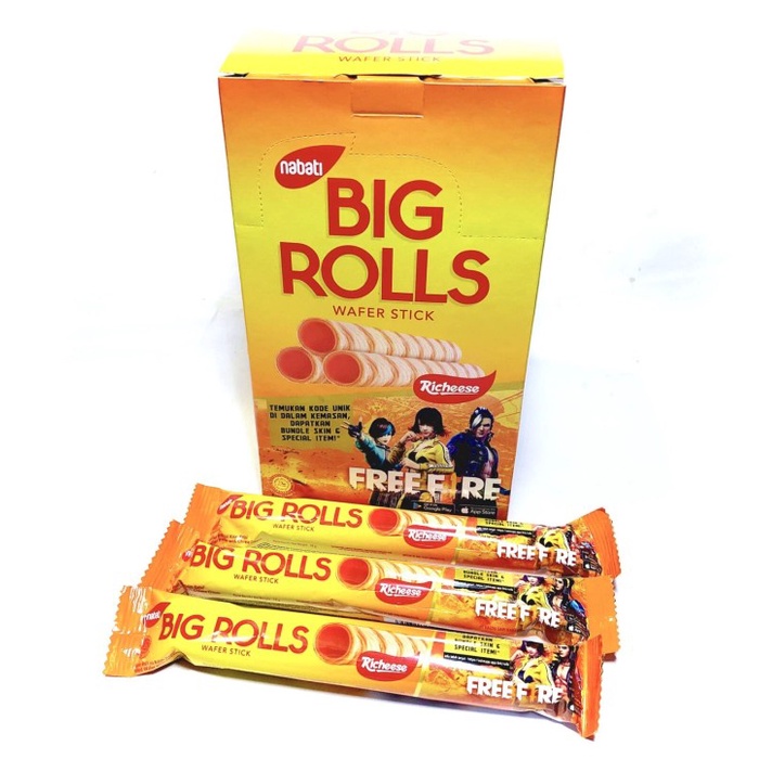 GROSIR NABATI BIG ROLLS 1 BOX ISI 20 RICHEESE RICHOCO WAFER STICK ROLL