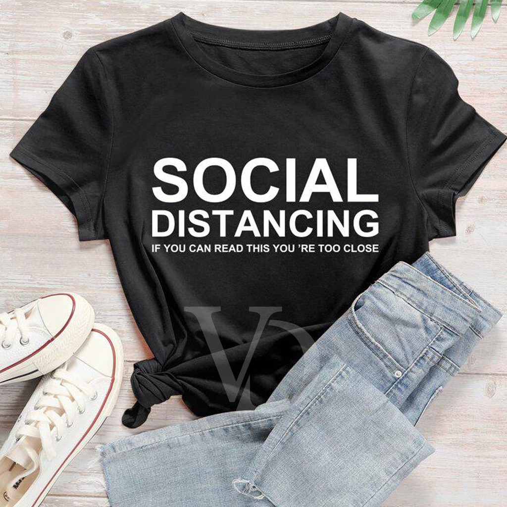 baju unisex / kaos wanita social distancing / baju murah / kaos combed / tumblr tee