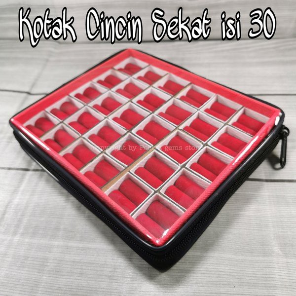 Kotak Cincin Batu Permata Sekat Isi 30 Type Resleting
