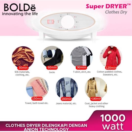 Bolde Super Dryer Pengering Baju Cepat Kering