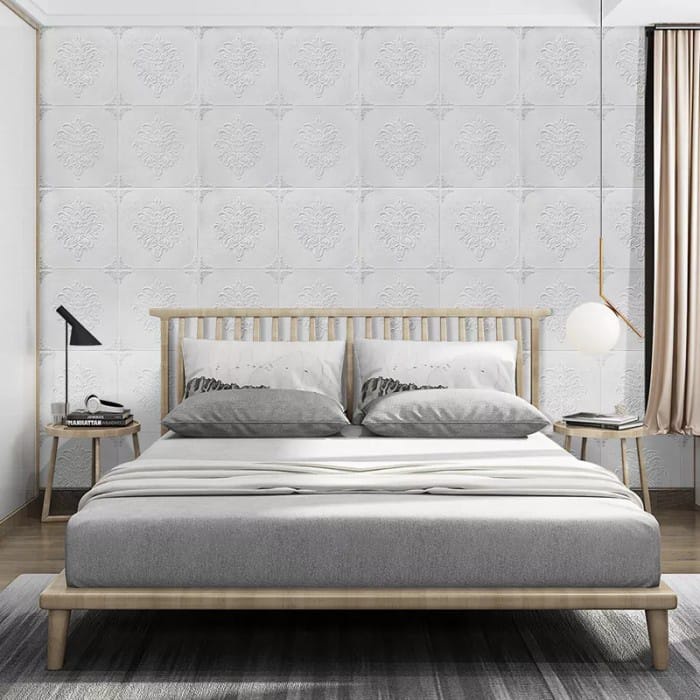 Wallpaper 3d foam dinding kamar tidur / stiker dinding foam batik ukuran 70x70cm brickfoam bata best seller-1