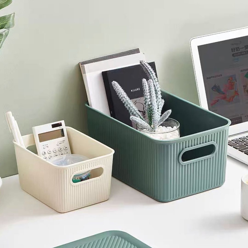 MAMIMIMY KOTAK PLASTIK NORDIC TEMPAT SIMPAN ADA TUTUP SERBAGUNA MEDIUM NSA-TB-2059