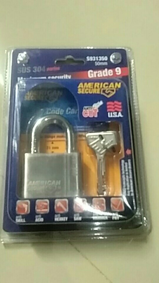 American Secure Gembok Anti Maling 50mm Short Termurah - 50 Mm Pendek