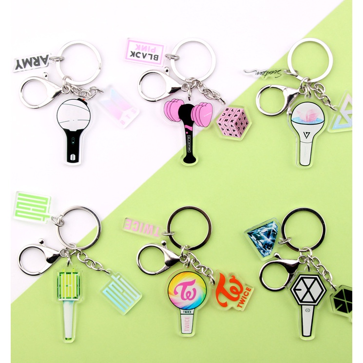 MOGYMOGY GK03 Gantungan Kunci Lightstick KPOP Keychain Akrilik 1 Set