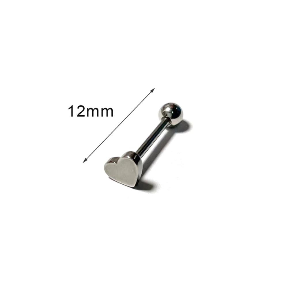 Timekey Anting Tindik Lidahtubuh Bahan Stainless Steel Desain Hati Untuk Wanita K5Z4