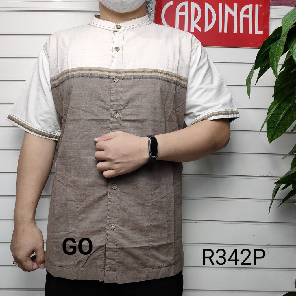 BB CARDINAL KEMEJA KOKO Taqwa Baju Muslim Salur Pakaian Pria Original Lengan Pendek Kekinian