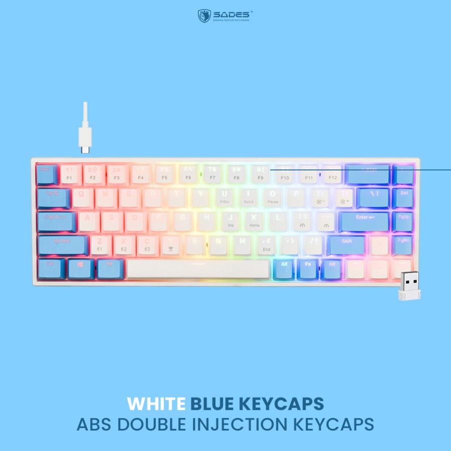 Sades Kunai 3 in 1 Connection Mechanical Gaming Keyboard - Switch Yellow