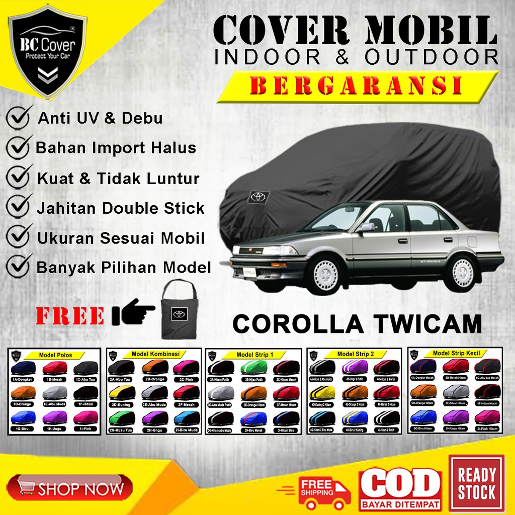 Body Cover Mobil Toyota Twincam, Sarung Mobil Corolla Twincam, Mantel Tutup Pelindung Jas Mantol Kerudung Penutup Selimut Sedan Twincam Outdoor