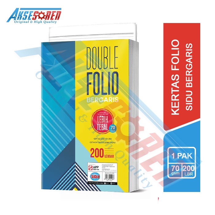 

Kertas Double Rulling Folio Bergaris Sinar Dunia [200 Lembar/70 Gsm/Sidu]