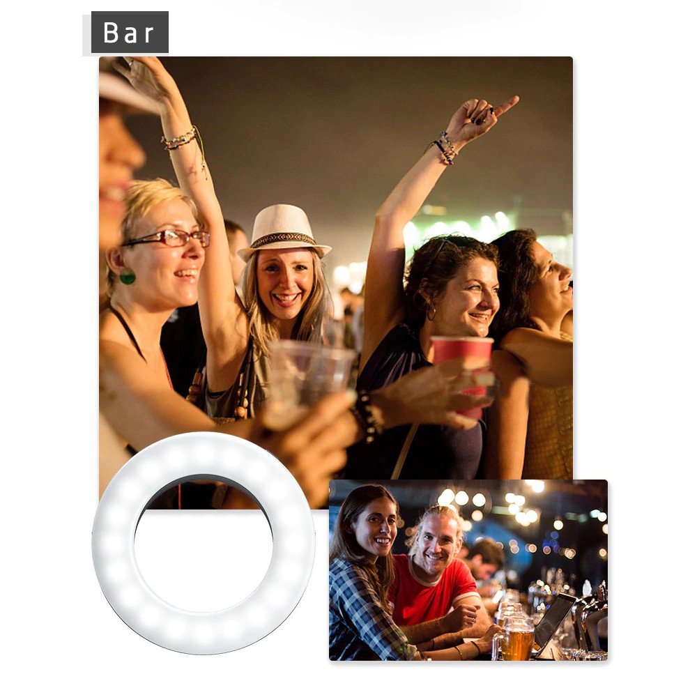 Lampu Halo Ring Light LED Selfie Smartphone Clip 40 LED