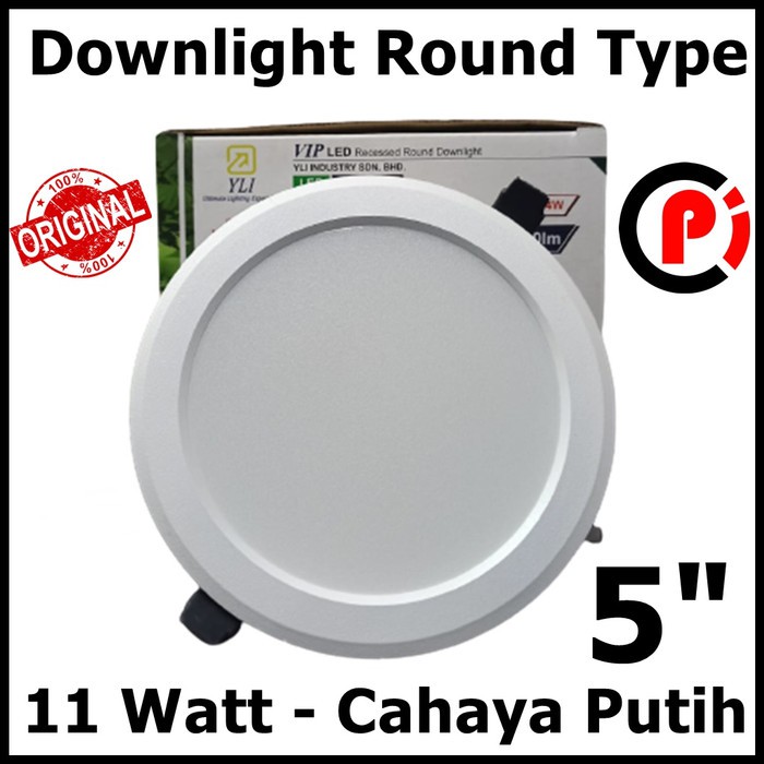 YLI VIP Downlight LED Panel 11W 11 Watt Type Round Bulat Cahaya Putih