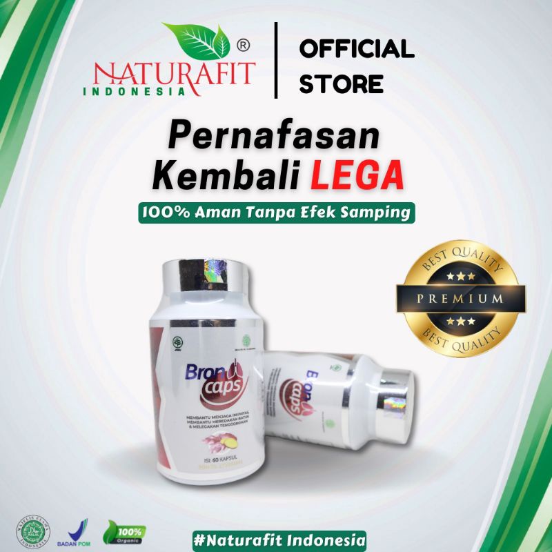 Broncaps / Kapsul Gurah Bronfit Naturafit Premium Obat Herbal Asma, Sesak Nafas, Bronchitis, TBC, Sinusitis, Asmha, Batuk Menahun, Flu, Dan Gangguan Pada Saluran Pernafasan