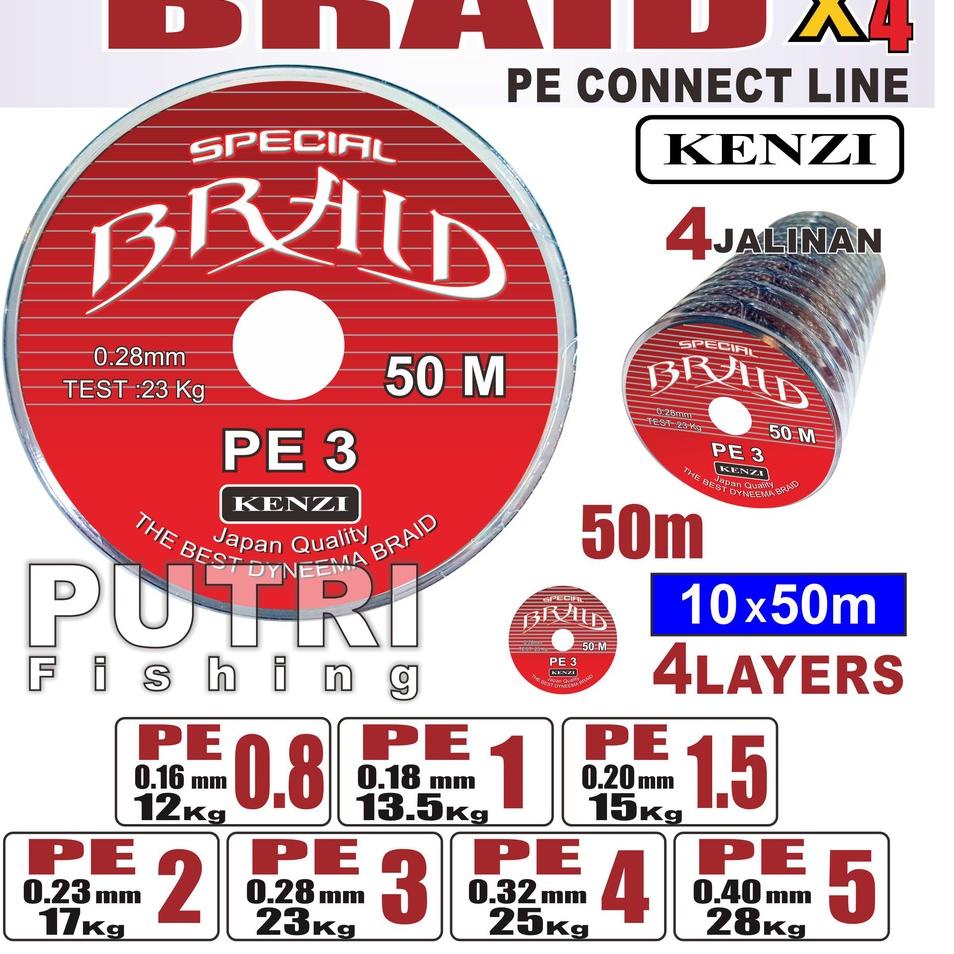 PE KENZI BRAID X4 50m connecting