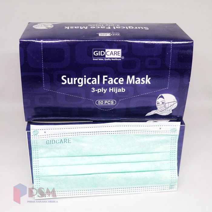 Masker 3ply Hijab Bedah GP Care / Surgical Face Mask Headloop