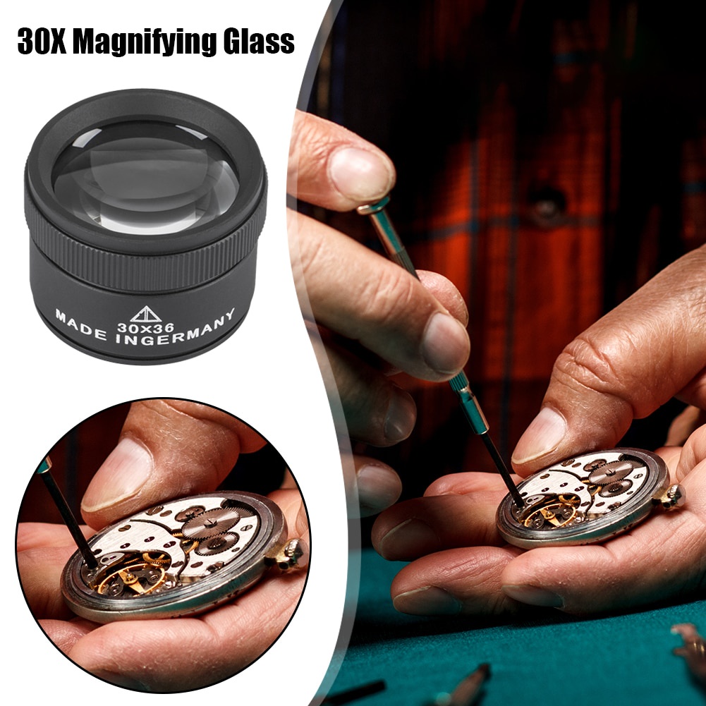 

H7Y Kaca Pembesar 30x AB86 / Lup Lensa Magnifier Handheld / Perhiasan Komponen Membaca / Loupe