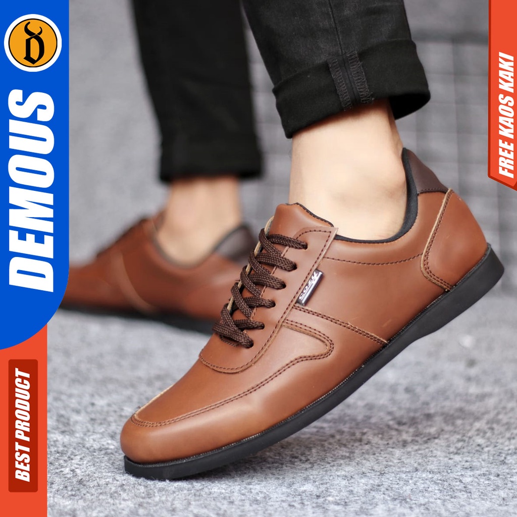 DEMOUS COSENZA Sepatu Kasual Kulit Pu Casual Pantofel Kerja