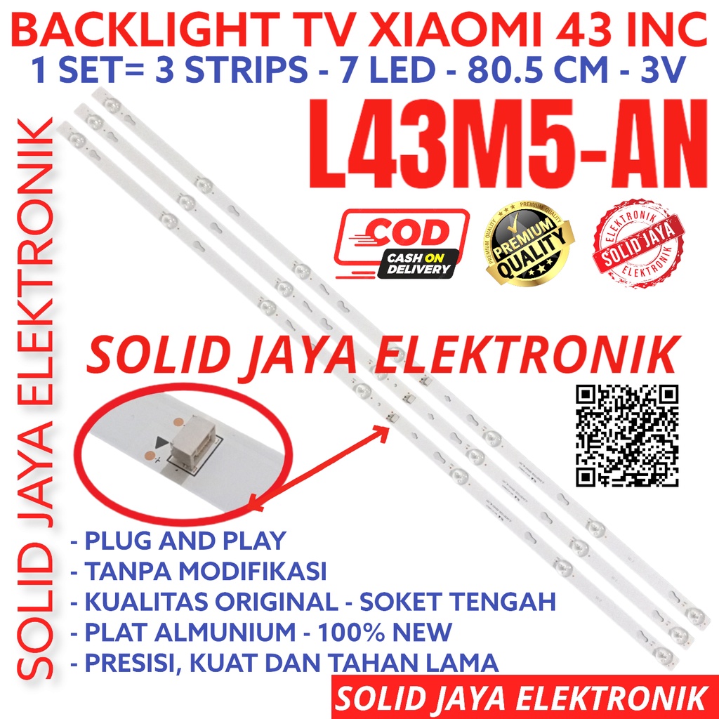 BACKLIGHT TV LED XIAOMI 43 INC L43M5-AN L43M5AN L 43M5AN LAMPU BL 7K 3V L 43M5 AN XIAOMI 7LED 7KANCING 7 KANCING 42INCH 43INC 43IN XIOMI 43 INCH IN L-43M5AN L43M5 AN