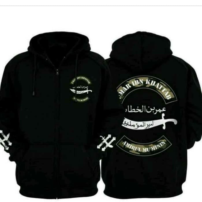 JAKET SWEATER HOODIE MUSLIM UMAR BIN KHATTAB