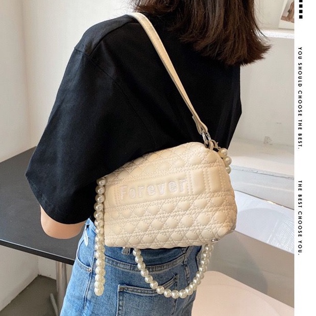 BJ15792 - BEIGE/BLACK/BLUE/GREEN - TAS SLEMPANG JINJING TOTEBAG HANDBAG SHOULDERBAG BAHU TALI MUTIARA IMPORT TAS WANITA FASHION IMPORT MODIS ELEGAN TERMURAH TERLARIS TERBARU BAGSTORE JAKARTA TAS BATAM ZCJ2514 ELJ5792