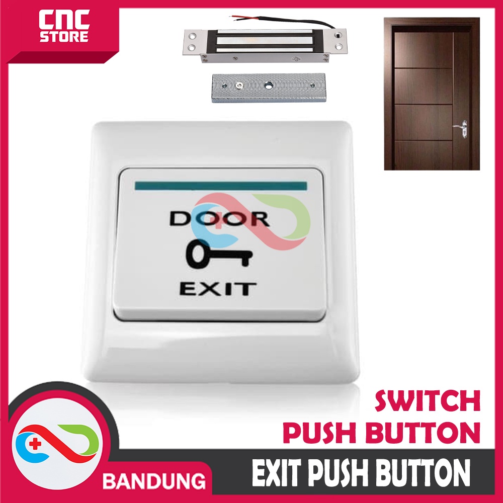 EXIT BUTTON PUTIH BESAR TOMBOL PUSH BUTTON SWITCH SAKLAR