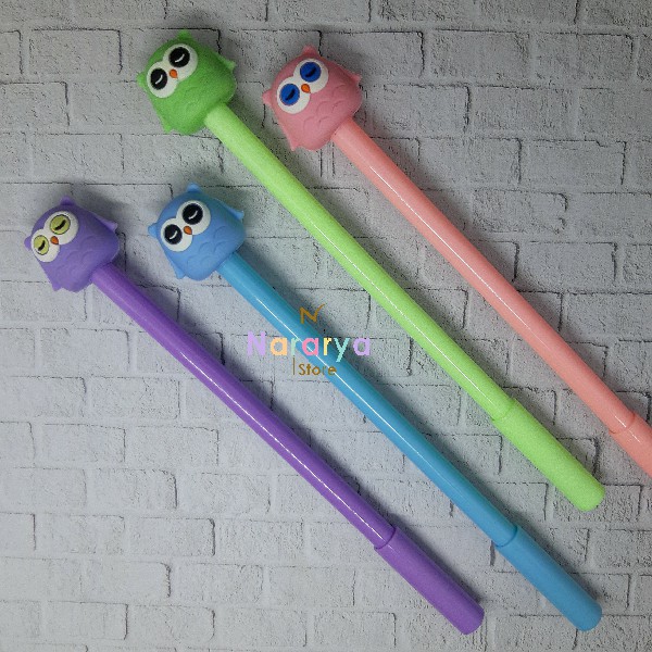 

2x Gel Pen Owl Besar / Gel Pen Karakter / Gel Pen Lucu / Pulpen Lucu / Alat Tulis Sekolah