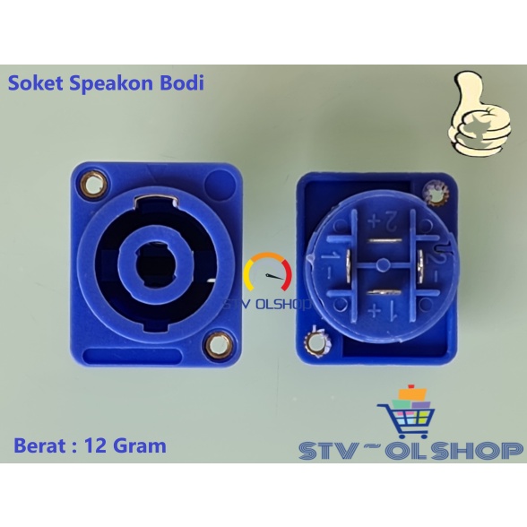 Soket Speakon Segi Biru / Soket spikon Bodi