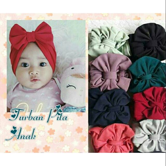 TURBAN ANAK PITA - Turban Anak Polos - Turban Bayi - Ciput bayi, Best seller 0-2 TH