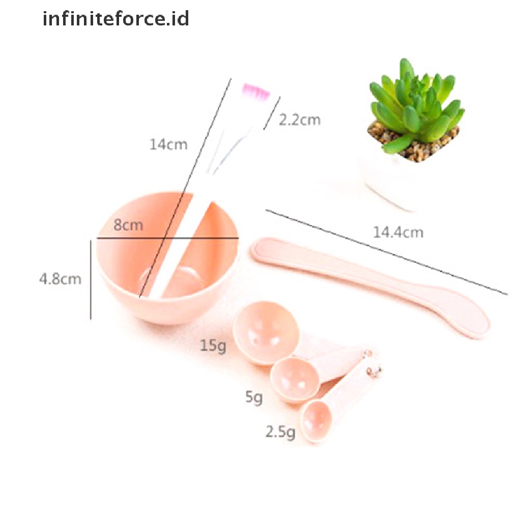 Infiniteforce.id 4pcs / Set Mangkuk + Brush + Sendok + Stik + Brush Untuk Masker Wajah Diy