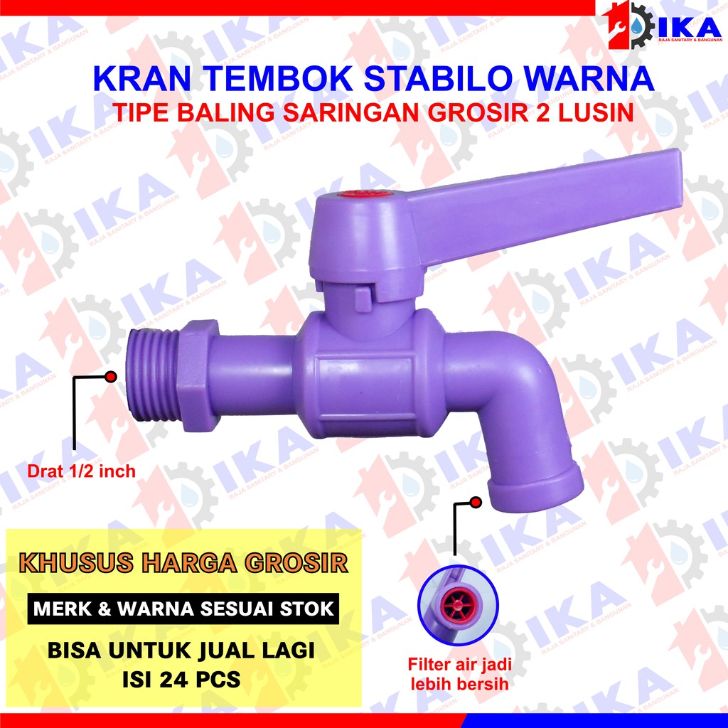 Kran Air Tembok dan Taman - 1/2 Inch - High Quality ( GROSIR 1 KOTAK = 24 BUAH ) HARGA GROSIR ECER TERMURAH KRAN TEMBOK AIR  STABILO ½ INCH MURAH KUAT