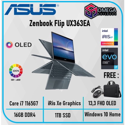 ASUS ZENBOOK FLIP UX363EA OLED i7 1165G7 16GB 1TBSSD W10 13.3FHD