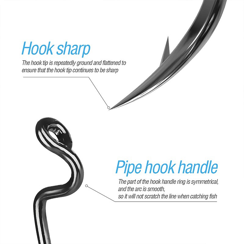 50pcs/Set Fishing Hook Carbon Steel Crank hook For Soft Worm Lure Bass Barbed Carp Fishing Hooks