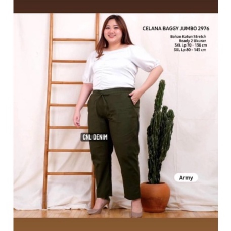 NEW HOT SALE Celana Kerja Wanita Pinggang Karet Kasual Baggy Pant Street Jumbo XXL, 5L Celana Wanita