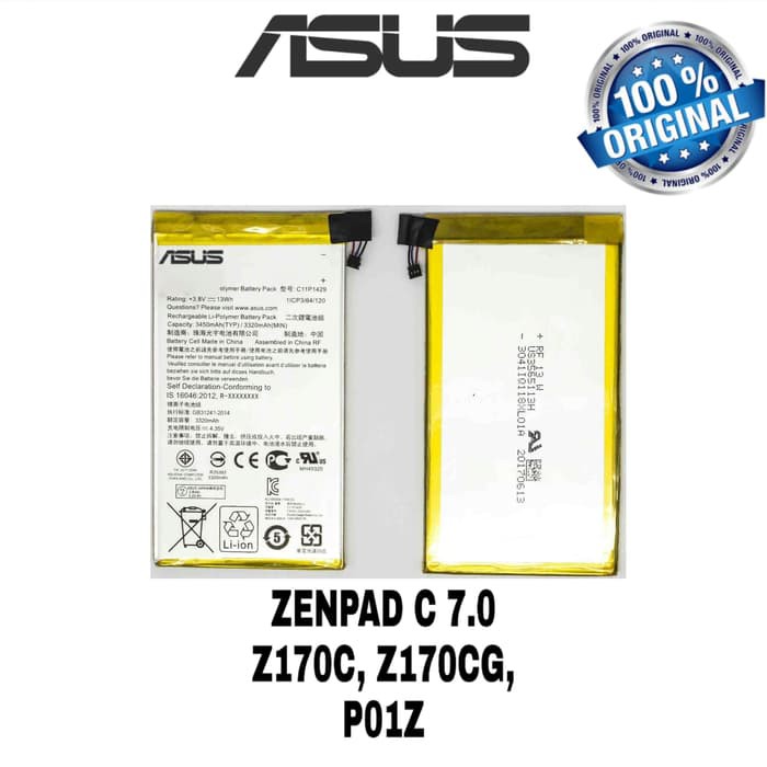 Baterai ASUS Zenpad C 7.0 Inchi - Z710CG - Z710MG - Z710C - P01Z -Z7010C Battery C11P1429 Original