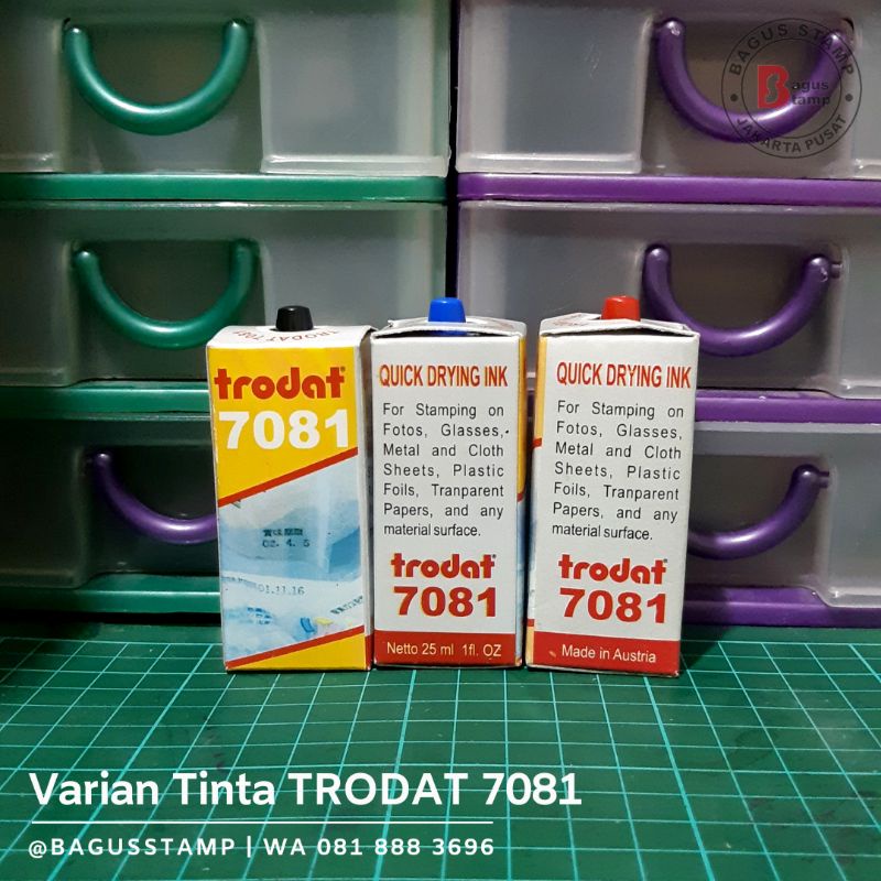 

SIS Tinta untuk plastik kaca keramik PERMANEN / Premium / Tahan Air TRODAT 7 [25ml]