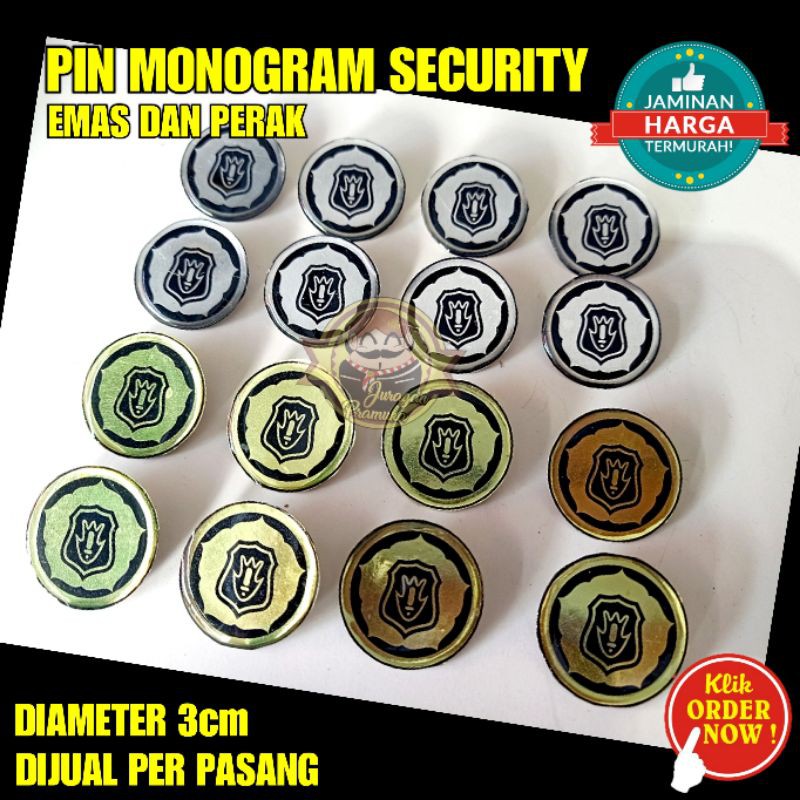 PIN MONOGRAM SECURITY SATPAM 3CM