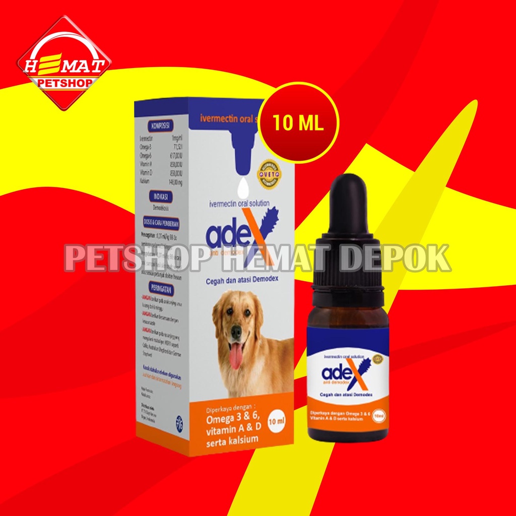 Obat Kulit Anjing Adex Invermectin 10ml Sirup anti Demodex