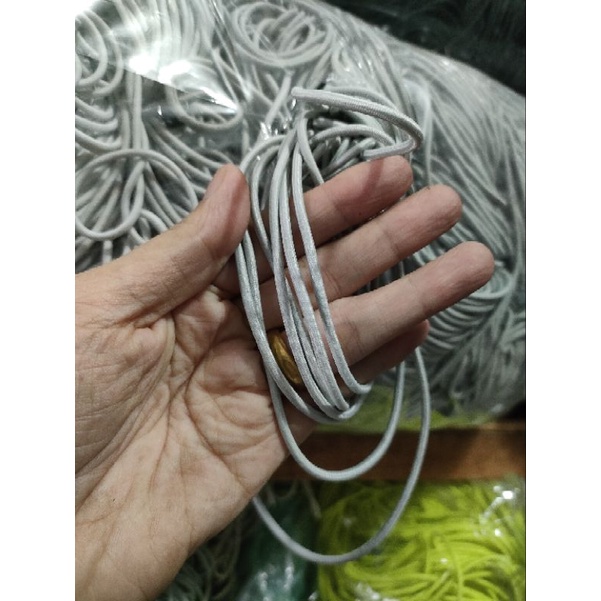 tali bulat elastis tali string elastis/tali karet bulat  3mm 13 warna( permeter)-Silver