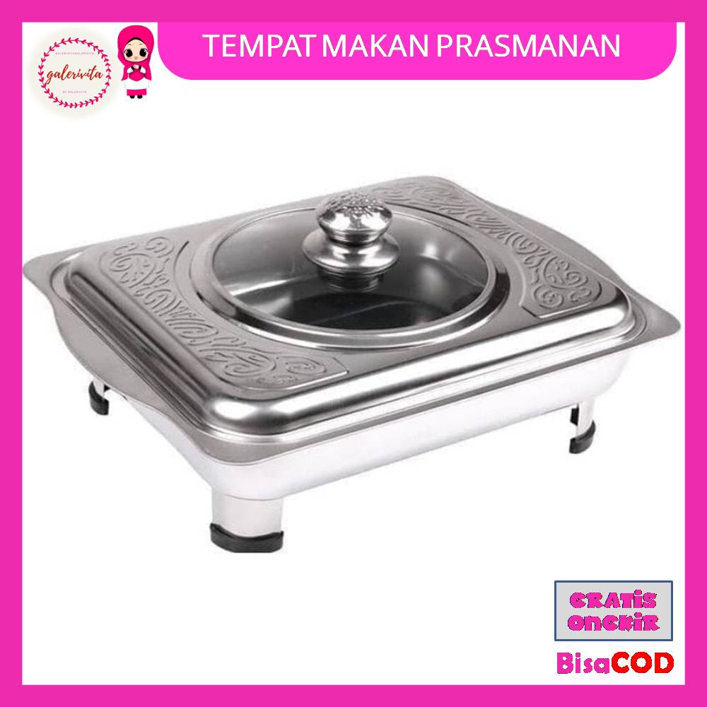 Tempat Makan Prasmanan Stainless Steel / Prasmanan Kombinasi Fast Food Dish