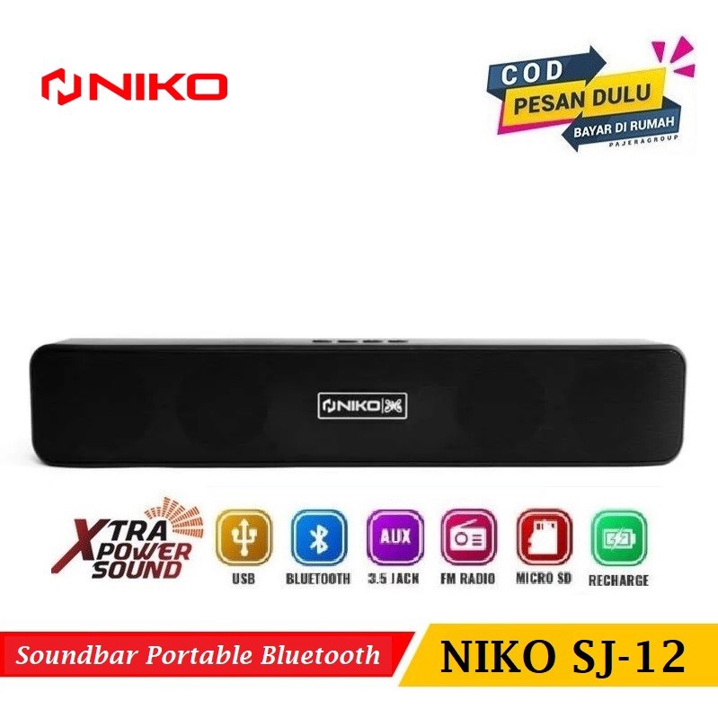 Speaker Soundbar Portable NIKO SJ-12 Bluetooth Portable Exstra Bass