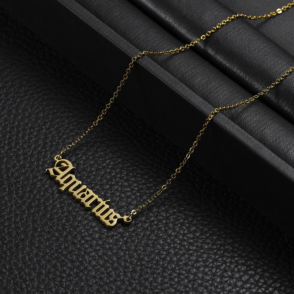 Creative retro gold metal necklace English letter pendant clavicle chain 2020 new ladies personality jewelry simple fashion women