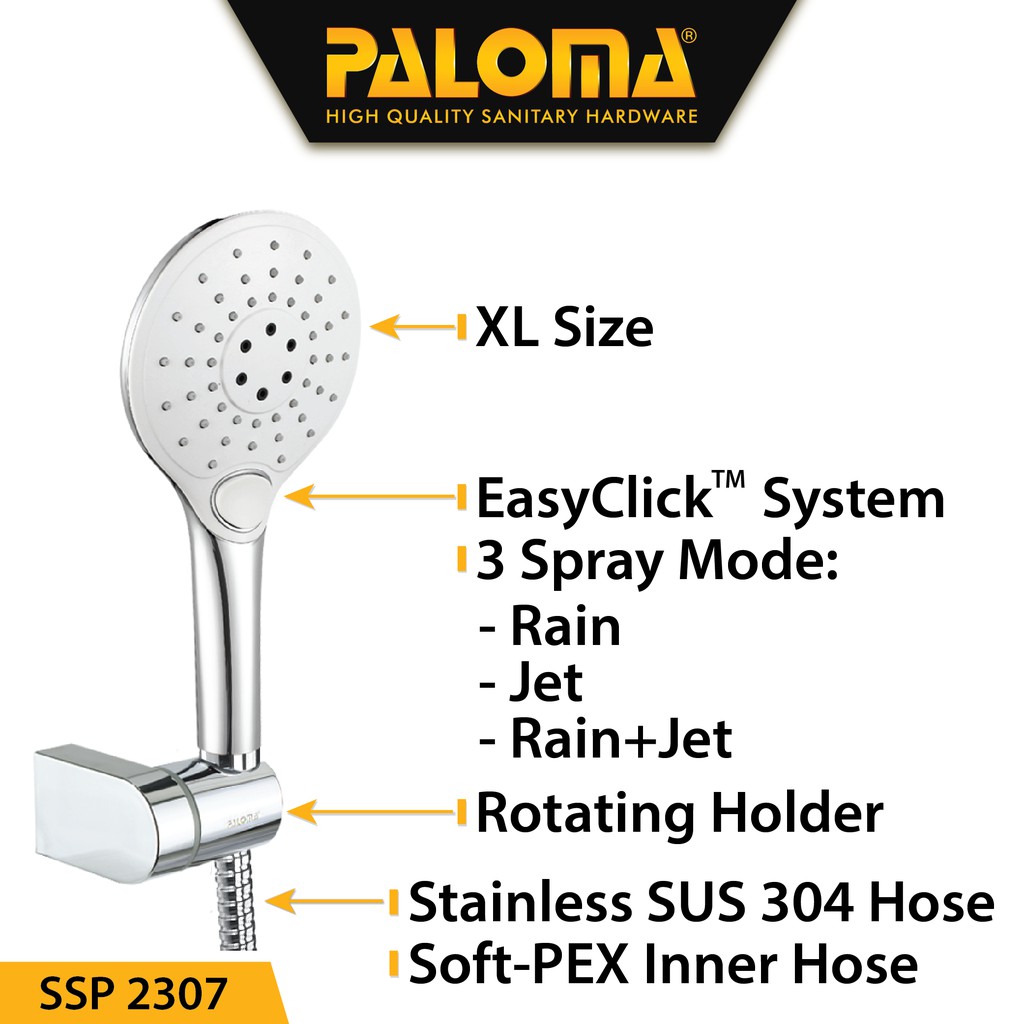 PALOMA SSP 2307 Shower Set Handshower Mandi Hand Shower Kepala Shower Head Air Paket